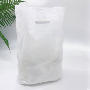 Die Cut Handle plastic bag, 30х40(+3)см, 51µm, (100 pieces), white, LDPE food packages