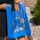 Пакет майка 34(2х8)х57, 25мкм, (50 шт.), HDPE recycled 100,синій 104/05, LOVE UA "CHERPACK RECYCLED"